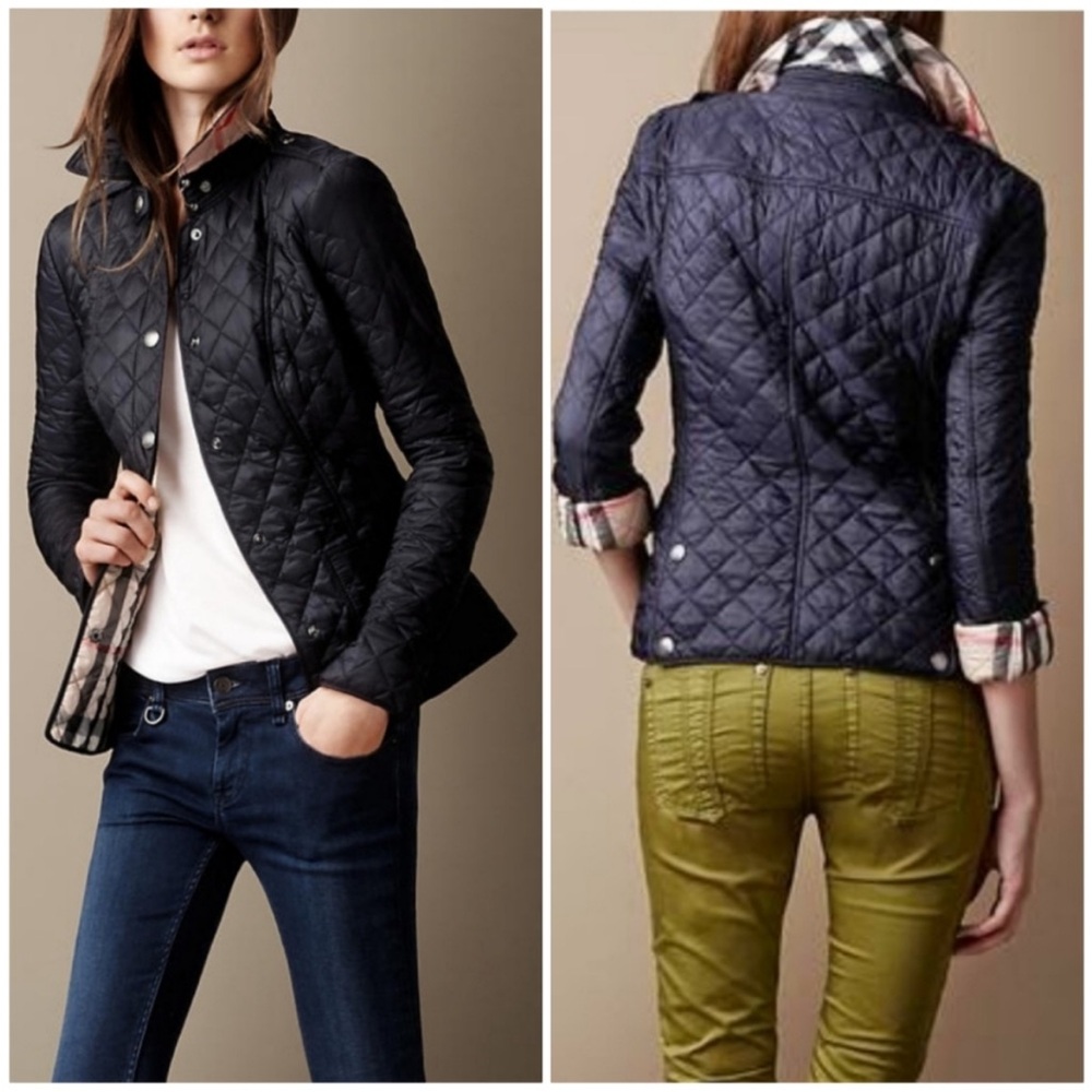 Burberry Fall Jacket or Winter Coat Diamond Quilted Size Large